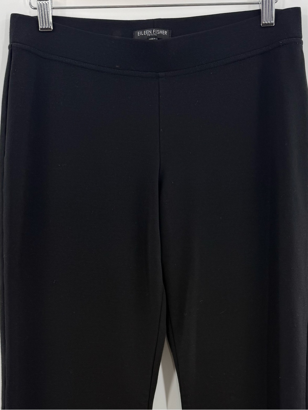 Eileen Fisher Pull On Style Straight Leg Ponte Pants Deep Black Small Petite - Picture 3 of 8